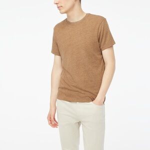 NWOT J crew Rust Brown Washed jersey crewneck Sz M - Collar Seam Separated